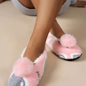 Pantoufles en peluche mignonnes pour femmes, chaussures d'intérieur pour la maison