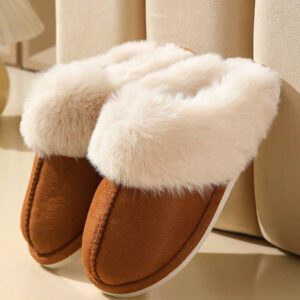 Nouvelles pantoufles épaisses en peluche pour hommes et femmes, chaussons d'intérieur avec bout fermé, chauds, confortables, antidérapants et à la mode