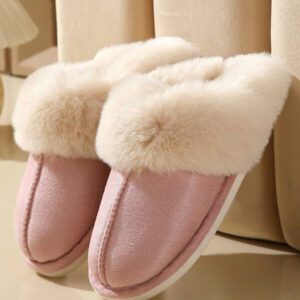 Nouvelles pantoufles épaisses en peluche pour hommes et femmes, chaussons d'intérieur avec bout fermé, chauds, confortables, antidérapants et à la mode