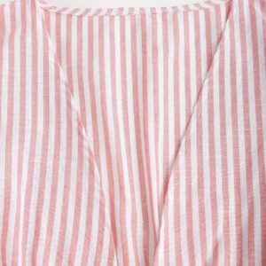 Sweetra Chemise longue à manches longues avec lacets et rayures pour femmes, style minimaliste adapté à l'été