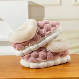 Pantoufles à motif diamant de couleur unie pour femmes, nouvelles pantoufles moelleuses à semelle souple pour l'automne/l'hiver pour hommes et femmes, pantoufles de style simple et doux pour couples, pantoufles de chambre à bout fermé
