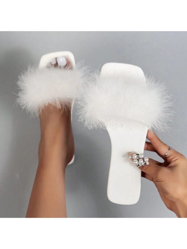 Sandales plates à bout carré pour femmes, sandales à bretelles de mode avec enfiler, sexy à porter avec des robes, printemps/été – Image 6