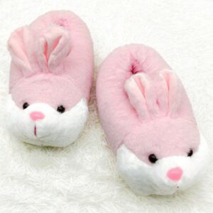 Pantoufles roses de lapin mignonnes, confortables et anti-dérapantes pour usage intérieur pour femmes
