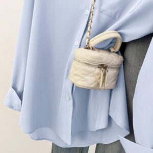 Glimmora Chemise décontractée à manches longues, à boutons et à poche, de couleur unie pour femmes