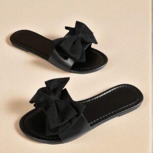 Sandales plates femme mules 2025 Nouvelle boucle papillon Extérieur Fond souple Léger Respirant Glissades de plage plates