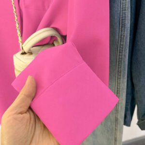 Glimmora Chemise décontractée à manches longues, à boutons et à poche, de couleur unie pour femmes