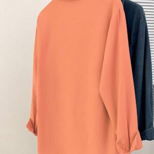 Glimmora Chemise décontractée à manches longues, à boutons et à poche, de couleur unie pour femmes