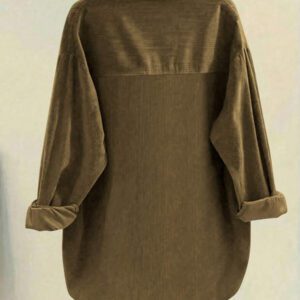 Chemise décontractée à manches longues, couleur unie, avec boutons devant, pour femmes