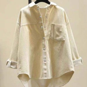 Chemise décontractée à manches longues, couleur unie, avec boutons devant, pour femmes