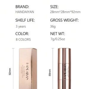 HANDAIYAN Stick correcteur et stick fixateur créent un effet de maquillage 3D, rendant les contours du visage plus tridimensionnels. Conception à double extrémité avec tête de brosse. Cosmétiques portables pour les vacances, les voyages, la rentrée scolaire, Halloween, Noël, les soirées maquillage et le maquillage quotidien.