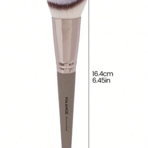MAANGE 3 pièces Brosse plate ronde à tête plate pour fond de teint avec boîte, outil de maquillage respectueux de la peau