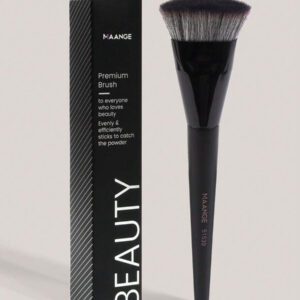 MAANGE 3 pièces Brosse plate ronde à tête plate pour fond de teint avec boîte, outil de maquillage respectueux de la peau
