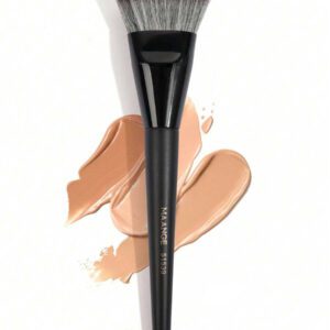 MAANGE 3 pièces Brosse plate ronde à tête plate pour fond de teint avec boîte, outil de maquillage respectueux de la peau