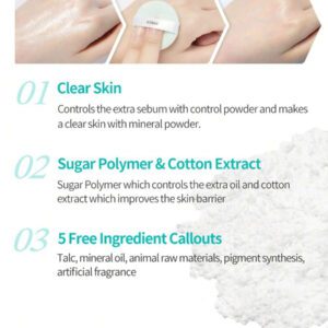 ETUDE Poudre déséborrhéique de 4 g, nouvelle, légère contrôle de l'huile sans sébum, poudre libre pour le visage avec 80% de minéraux, longue tenue pour fixer ou pour fond de teint, rend la peau douce, Beauté coréenne, CADEAU