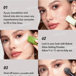 SHEGLAM Poudre Fixatrice Baked Glow-Poudre Fixatrice Libre Translucide à ContrôLe De L'Huile Pore-Less Flawless Lisse Les Ridules Poudre éClatante Poudre D'Hiver De NoëL Remise De DiplôMe Anniversaire Vacances Haut ÉTé Automne Y2K ÉLéGant Mode Femmes Marque Maquillage CosméTique Beauté Visage FêTe Plage Voyage Camping Plein Air ÉCole Campus Excursion Festivals DéCoration Cadeau PréSent Rose Fille Cosplay Jeux Meilleur Couleur Charme Ambiance