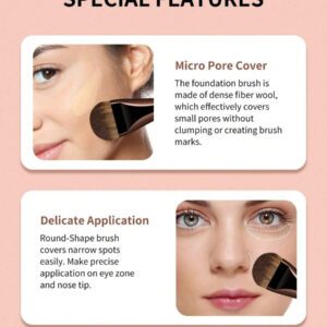 MAANGE 1/2/3/5 pièces Pinceau de fond de teint, pinceau de masque facial, pinceau correcteur, outils de maquillage avec des fibres douces, facile à transporter, set pour le voyage, cadeau pour les femmes et les filles