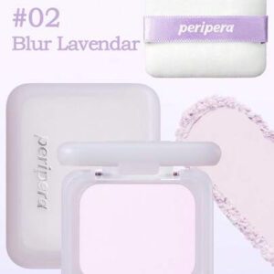 Peripera Poudre compacte K-Beauty FILTER FIT BLUR PACT, poudre de maquillage pressée, poudre de finition, couvrance légère, texture lisse, contrôle de l'huile, éclaircissement du teint, maquillage coréen
