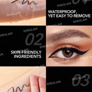 SHEGLAM Eyeliner Liquide Eternal Beauty-Crayon Pour Les Yeux Mat Et ImperméAble Noir-Anti-Bavures-Longue Tenue-Eyeliner Fin Et Ultra-Fin-Eyeliner De NoëL Henna Remise De DiplôMe Anniversaire Vacances Haut ÉTé Automne Y2K ÉLéGant Mode Femmes Marque Maquillage CosméTique Beauté Visage FêTe Plage Voyage Camping Plein Air ÉCole Campus Excursion Festivals DéCoration Cadeau PréSent Rose Fille Cosplay Jeux Meilleur Couleur Charme Ambiance