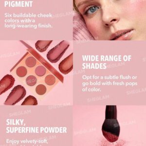 SHEGLAM Palette De Fards à Joues Floral Flush Palette De Fards à Joues En Poudre Compacte 6 Couleurs Fard à Joues LéGer Et Mat Naturel à Haute Pigmentation, Qui Ne Se DéColore Pas, Longue DuréE, , NoëL, Hiver, Rose Rare Remise De DiplôMe Anniversaire Vacances Haut ÉTé Automne Y2K ÉLéGant Mode Femmes Marque Maquillage CosméTique Beauté Visage FêTe Plage Voyage Camping Plein Air ÉCole Campus Excursion Festivals DéCoration Cadeau PréSent Rose Fille Cosplay Jeux Meilleur Couleur Charme Ambiance