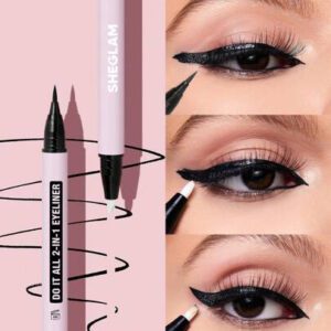 SHEGLAM Eyeliner 2 En 1 Do It All Eyeliner Mat ImperméAble Avec Dissolvant Pour Eye-Liner RéSistant à La Transpiration Anti-Taches Facile à Utiliser Adapté Aux DéButants Eyeliner Noir Eyeliner Gothique De NoëL Henna Remise De DiplôMe Anniversaire Vacances Haut ÉTé Automne Y2K ÉLéGant Mode Femmes Marque Maquillage CosméTique Beauté Visage FêTe Plage Voyage Camping Plein Air ÉCole Campus Excursion Festivals DéCoration Cadeau PréSent Rose Fille Cosplay Jeux Meilleur Couleur Charme Ambiance