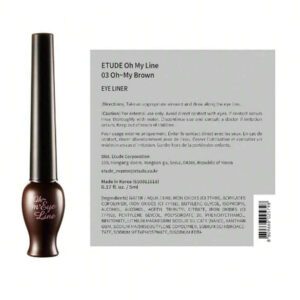 ETUDE [ Oh M'Eye Line]Eyeliner ultra longue tenue, imperméable et anti-transpiration. Extrêmement fin 0,1 mm, tient 24 heures sans bavure. Peut être enlevé à l'eau chaude. Indispensable pour les débutants