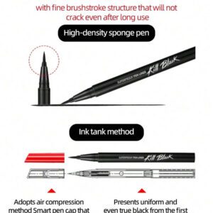 Clio K-Beauty SUPERPROOF PEN LINER KILL BLACK Pinceau Eyeliner, Crayon Eyeliner Liquide, Crayon Eyeliner, Couleur Intense, Flux d'Encre Lisse, Séchage Rapide, Imperméable et Anti-Transpiration, Maquillage Quotidien, Maquillage Coréen