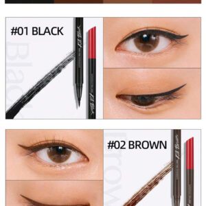 Clio K-Beauty SUPERPROOF PEN LINER KILL BLACK Pinceau Eyeliner, Crayon Eyeliner Liquide, Crayon Eyeliner, Couleur Intense, Flux d'Encre Lisse, Séchage Rapide, Imperméable et Anti-Transpiration, Maquillage Quotidien, Maquillage Coréen