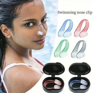 1 boîte de Pince de nez en silicone précise pour la natation et la plongée - Anti-étouffement, ajustement sécurisé, noir. Entraînement sportif, ne glisse pas, congestion nasale