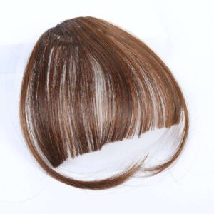Frange clip-on devant nette, pièce de frange noire synthétique, postiches de perruque résistantes à la chaleur, extensions de cheveux clip-on pour femmes
