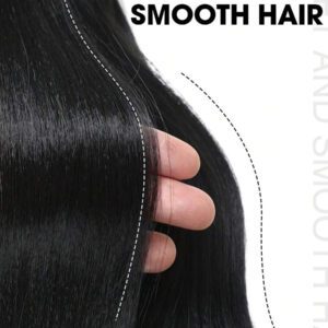 6 paquets de cheveux droits résistants à la chaleur 14 pouces, 16 pouces, 18 pouces de long, cheveux droits Yaki frisés