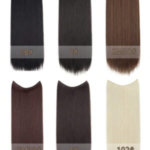Extensions de cheveux synthétiques sans clip, dégradé naturelle, faux cheveux longs et droits, pièce de cheveux blonds pour femmes