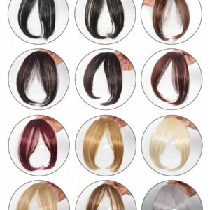 Frange synthétique pour cheveux, frange naturelle pour le front, frange invisible à clipper sur les extensions de cheveux. Accessoires de cheveux pour femmes