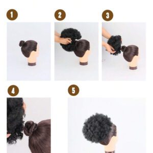 Chignon Afro Bouclé Avec Queue De Cheval Haut Pour Les Femmes 1 pièce Extension En Ficelle Pour Cheveux Bouclés Et Torsadés Courts Africains, Extension De Queue De Cheval En Cheveux Synthétiques À La Recherche Naturelle