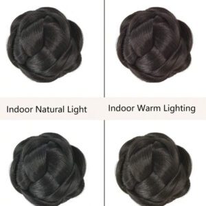 1 pièce Perruque synthétique Grip Bun Pièces de cheveux synthétiques Résistant à la chaleur Saisir et clipser la fleur Bud Head Convient pour le port quotidien et les rassemblements pour femmes