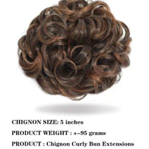 Postiche À Pince En Désordre Pour Chignon Ondulé Et Bouclé - Chignon À Pince - Queue De Cheval - Extensions De Cheveux Synthétiques Ébouriffés - Chouchou Pour Femme