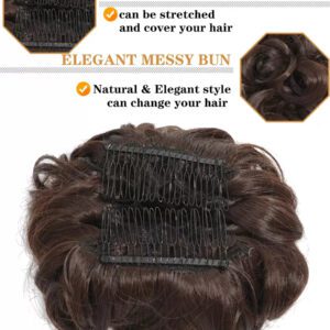 Postiche À Pince En Désordre Pour Chignon Ondulé Et Bouclé - Chignon À Pince - Queue De Cheval - Extensions De Cheveux Synthétiques Ébouriffés - Chouchou Pour Femme