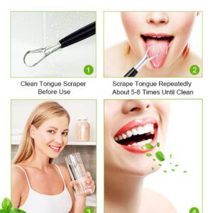 1 paquet de Gratte-langues, gratte-langues en acier inoxydable pour adultes pour réduire la mauvaise haleine, nettoyeurs de langue réutilisables outils de beauté pour la propreté de la langue