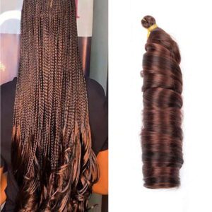 amir hair 24 pouces Cheveux Tressés Frisés à la Française Vague Lâche Boucles Spirales pour Extensions de Cheveux Synthétiques 1 pièce/75g