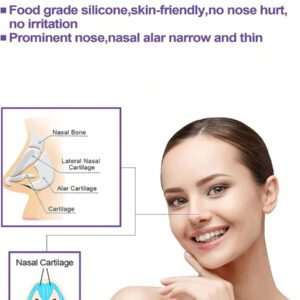 1 pièce Redresseur de nez, Pince de relevage du nez en silicone, Bandes de contour et de correction du nez pour les narines larges et le retrait des ailes du nez, sans douleur, Correcteur de nez, Correcteur de formation du visage, Appareil amincissant le nez large sans douleur, Outil de relevage haut