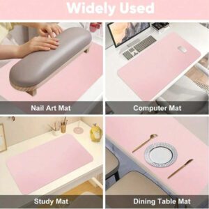 FULL BEAUTY Tapis de table pour le nail art en rose corail, résistant à l'eau et à la saleté, un repose-bras . Tapis pliant pour le nail art, un repose-main pour le manucure, un tapis de manucure, un tapis multifonctionnel pour la beauté, le tatouage et les soins dentaires, un outil de manucure résistant à l'eau.