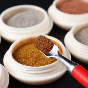6 pièces Poudre à ongles en chrome or argent pigment miroir métallique frottement paillettes artificielles en poudre décorations