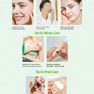 HOLIKA HOLIKA Gel apaisant à 99% d'aloe 55 ml - Soulage des coups de soleil à 99% d'aloe vera sans effet collant - Apaisant et hydratant Hydratant, léger Type gel Non gras Absorbtion rapide pour le visage, la peau, le corps et les cheveux Sans paraben Sans huile minérale Cosmétique coréen