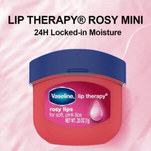 Vaseline Baume pour les lèvres original | Mini baume à lèvres, gelée de pétrole hydratante, brillant à lèvres transparent, format voyage - 7g