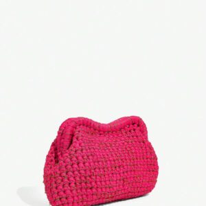 SHEIN SXY Pochettes pour femmes, sac au crochet, orange et or, à la mode, élégant, simple, personnalisé, polyvalent, classique, pour les rendez-vous, le quotidien, le shopping, le thé de l'après-midi, la plage, les vacances, les jours fériés, l'été, le bord de mer
