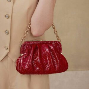 MOTF PREMIUM SAC CLUTCH FEMME À CHAÎNE PLISSÉ ET GAUFRÉ