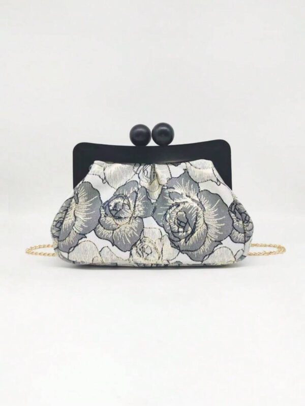 Sac Pochette en Tissu Floral pour Femme, Design Mode Minimaliste, Adapté pour l'Été – Image 7