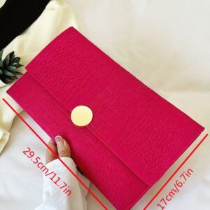 Sac de dîner de luxe, sac de soirée glamour, élégant, exquis, silencieux Sac carré à rabat en relief de crocodile rose fluo de luxe Sac carré pour dame, femme, pour fêtarde, mariée Parfait pour la fête, mariage, bal, dîner/banquet, dîner/banquet, meilleur Cadeau pour les femmes maman enseignante amie demoiselle d’honneur