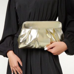 Sac de dîner de luxe, sac de soirée glamour, élégant, exquis, luxe silencieux 1 pièce pochette enveloppe en PU pour femmes à la mode avec double bouton magnétique et conception pliable peut être portée en bandoulière ou tenue comme un sac à main pour dame, femme, pour fêtarde, mariée parfaite pour la fête, Mariage, bal, dîner/banquet, dîner/banquet, meilleur cadeau pour les femmes, maman, enseignante, amie, demoiselle d'honneur.