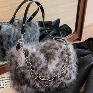 Sac bandoulière/sous-bras en peluche dégradé pour femmes