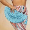 SHEIN SXY Sacs de soirée pour femmes, sacs en paille, à franges, mode, élégants, simples, personnalisés, pour la plage, les vacances, les jours fériés, l'été, le bord de mer - Bleu azur, Taille Unique